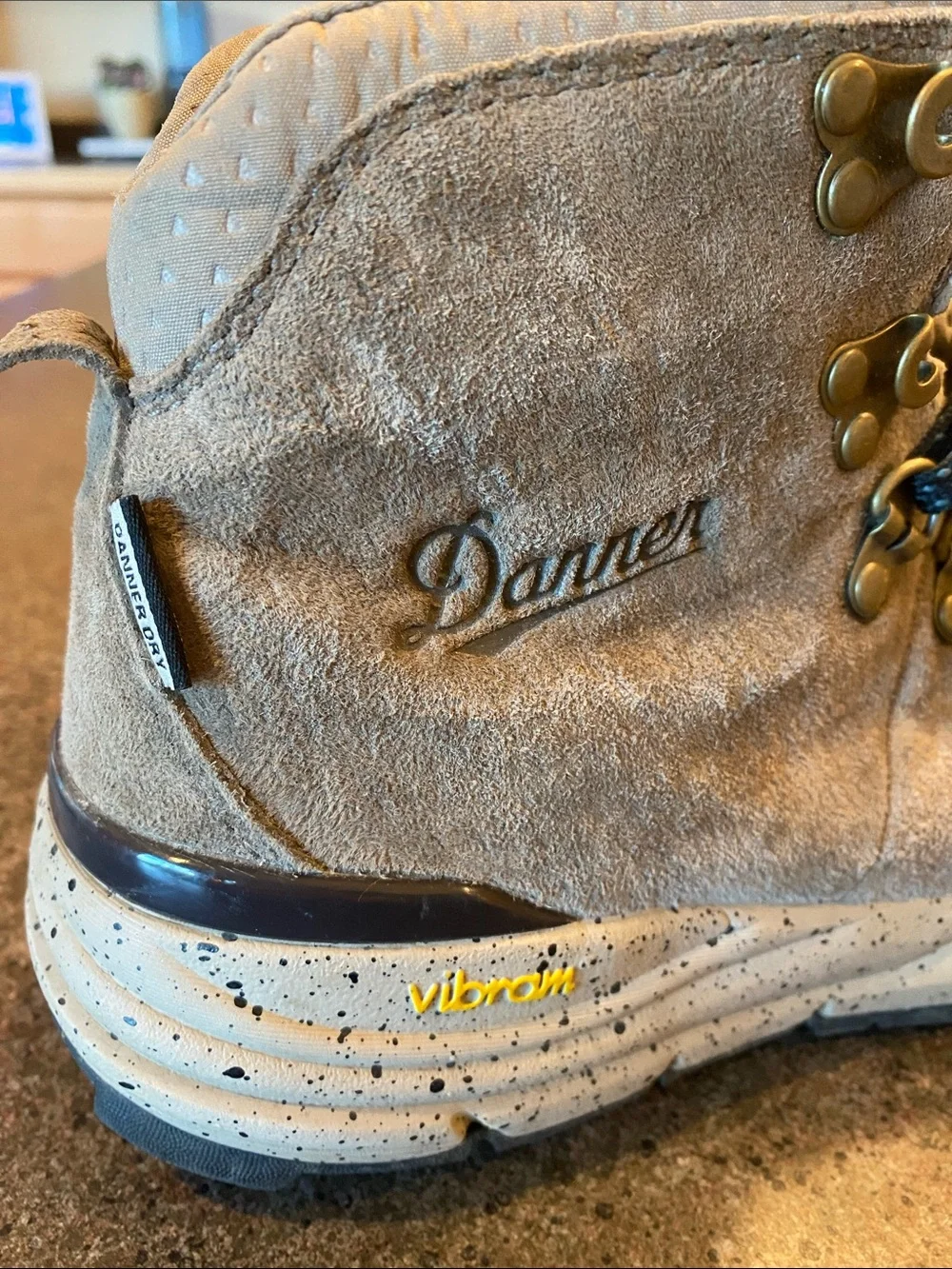 Danner Light Grayish/Brown Suede Hiking Boots
